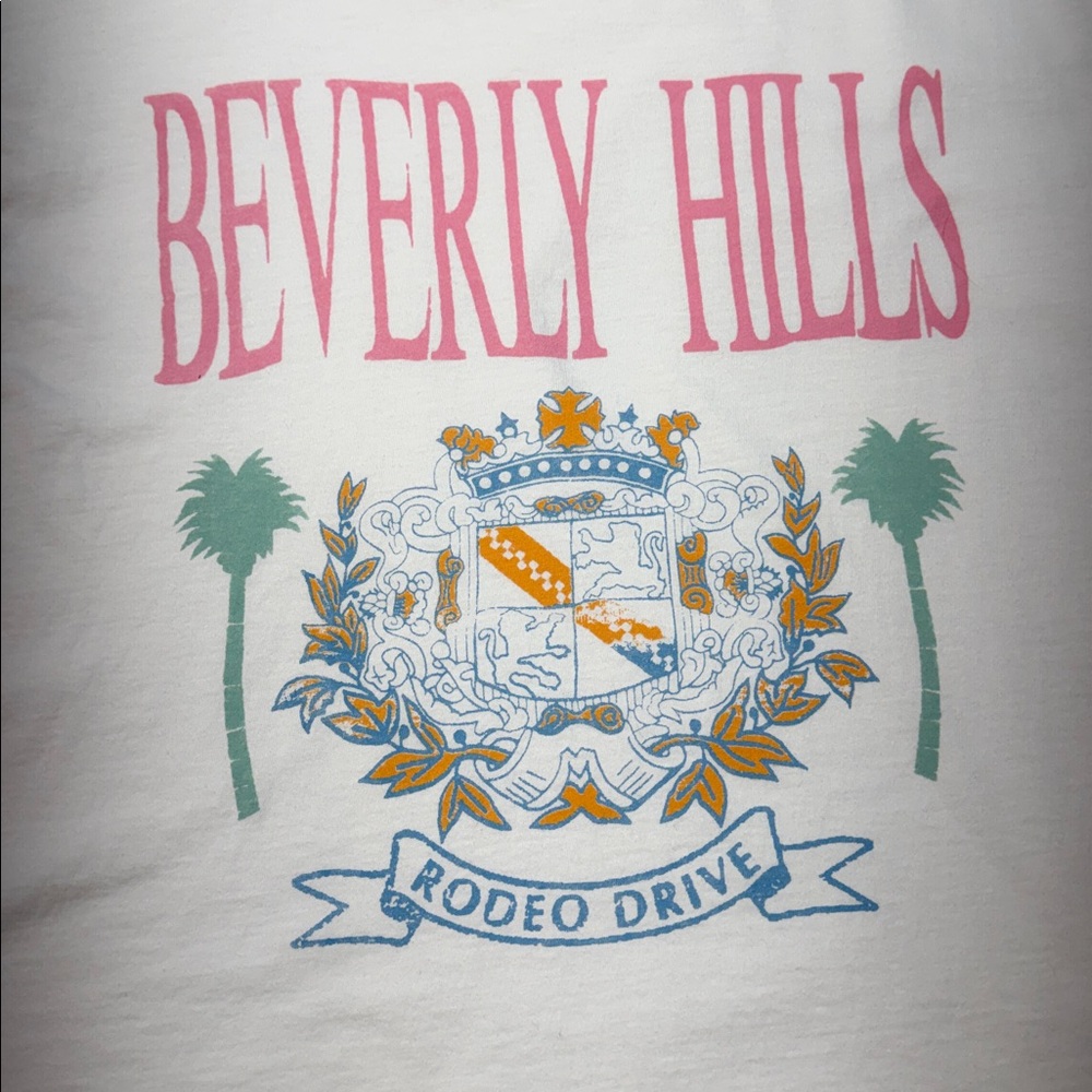 DAYDREAMER Beverly Hills Girlfriend Tee in Vintage White Sz L - Picture 6 of 9